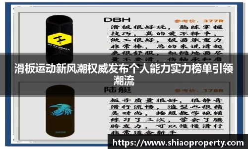 滑板运动新风潮权威发布个人能力实力榜单引领潮流